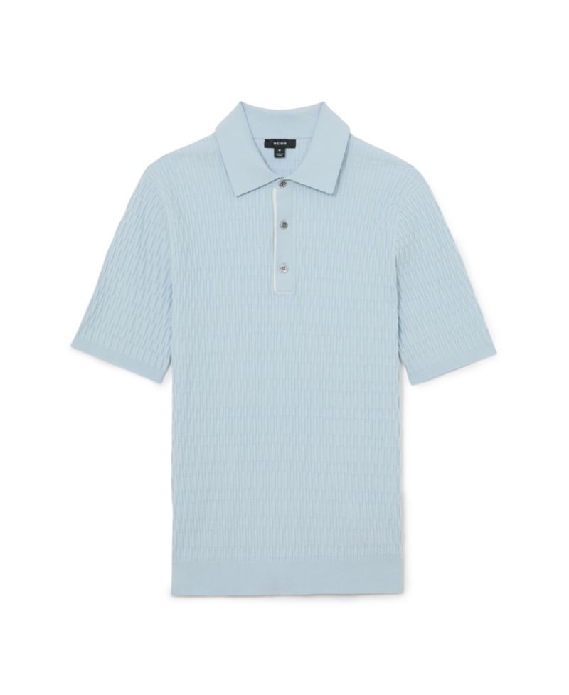 Men's Era Half Button Textured Polo Shirt