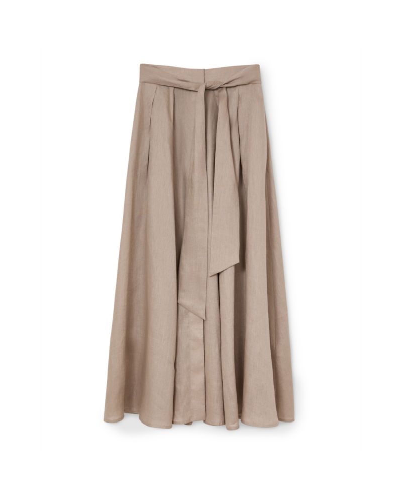 Women's Jackie Linen High-Waisted Pleated Maxi Skirt