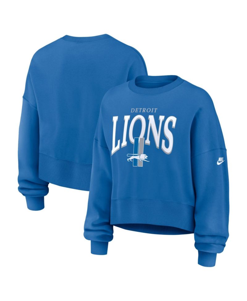 Women's Blue Detroit Lions Oversized Phoenix Fleece Sweatshirt