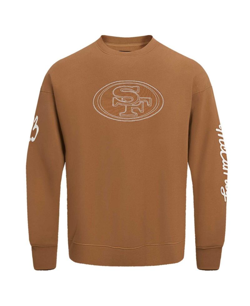 Men's Christian McCaffrey Brown San Francisco 49ers Pullover Crewneck Sweatshirt