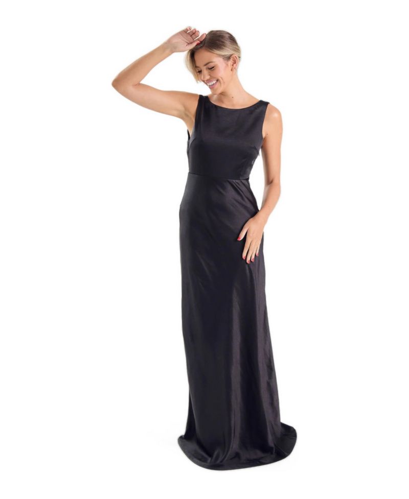 Women's Cowl Back Satin Bridesmaid Dress