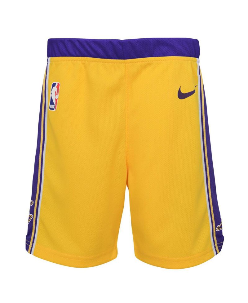 Little Boys and Girls Gold Los Angeles Lakers Icon Replica Shorts