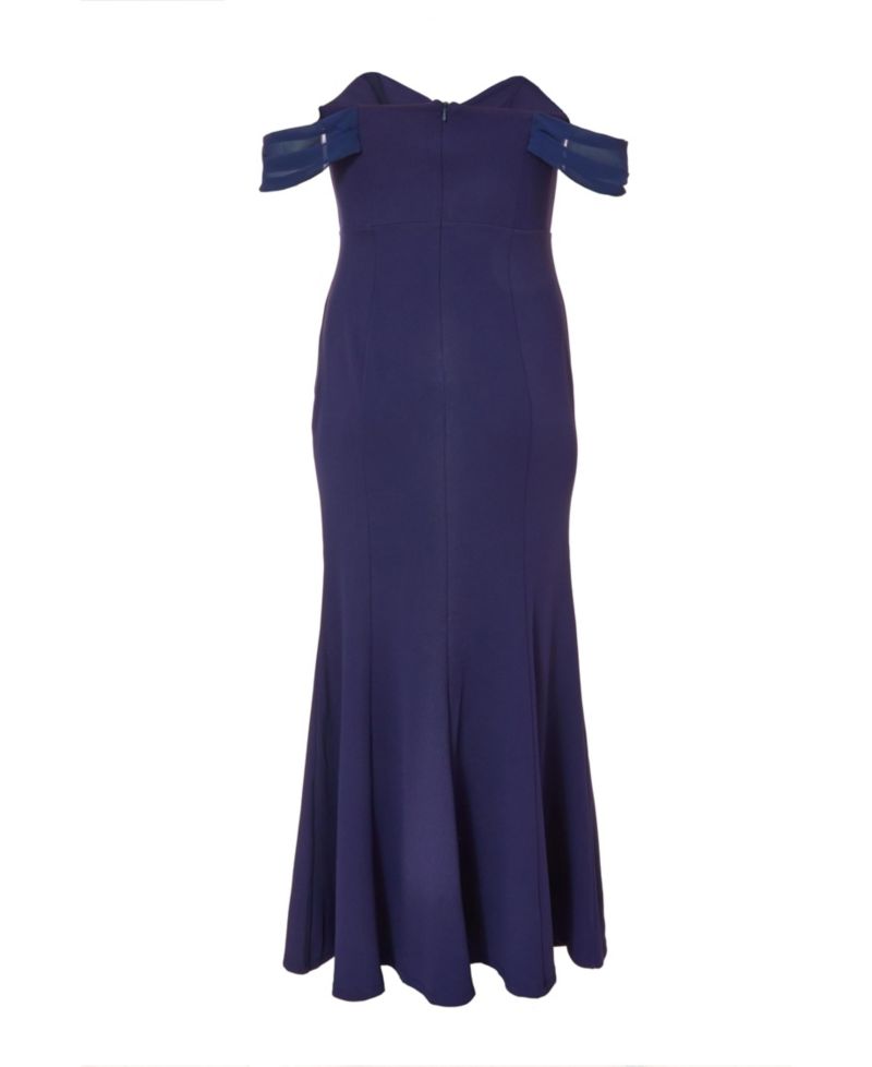 Women's Plus Size Chiffon Bardot Maxi Dress
