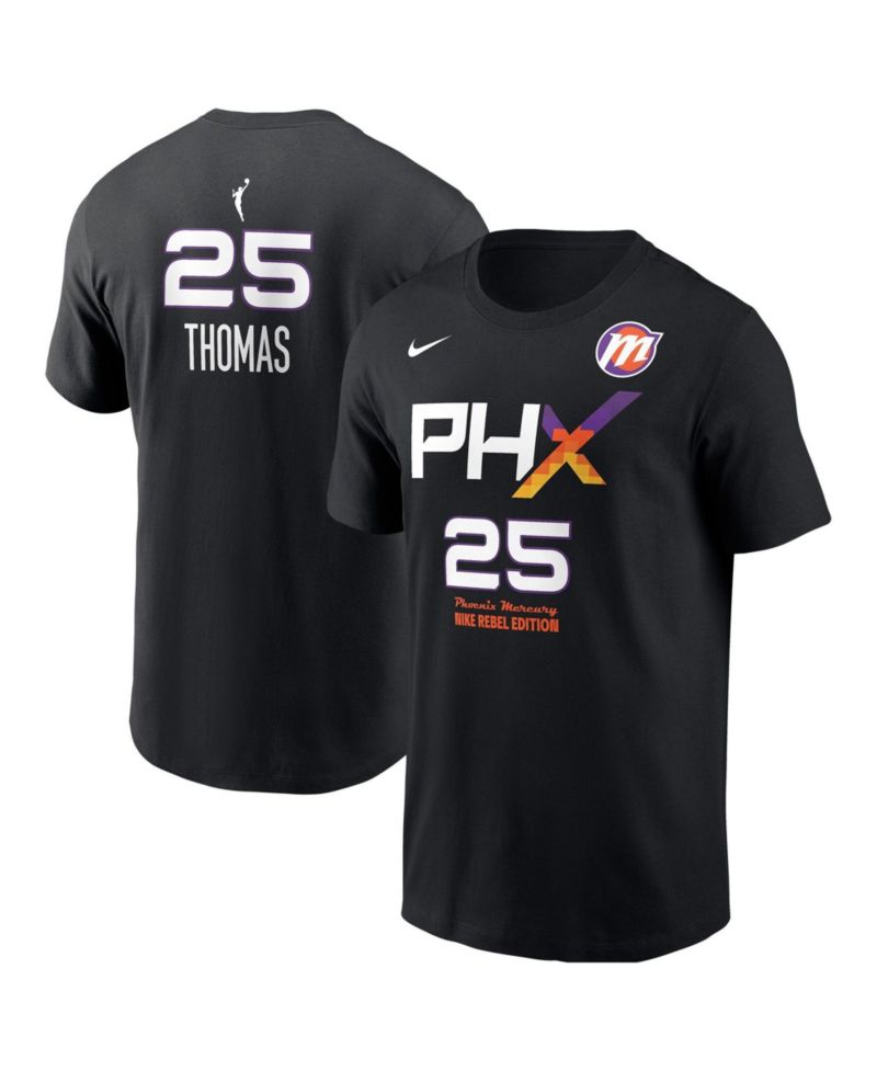 Men's Alyssa Thomas Black Phoenix Mercury Name & Number Rebel Edition T-Shirt