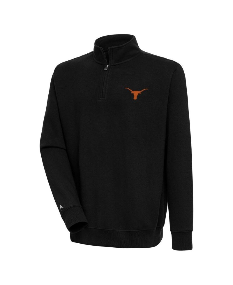 Men's Black Texas Longhorns Victory Quarter-Zip Pullover Hoodie