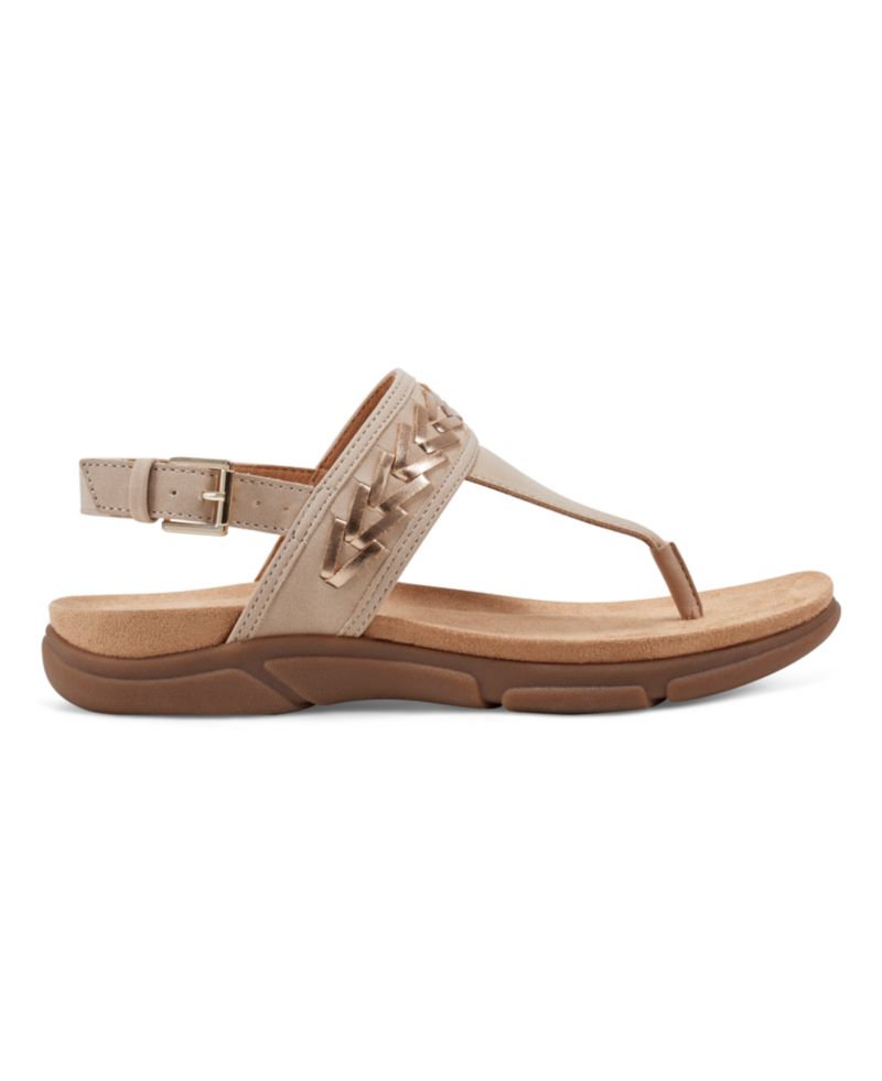 Monte Woven T-Strap Flat Slingback Sandals