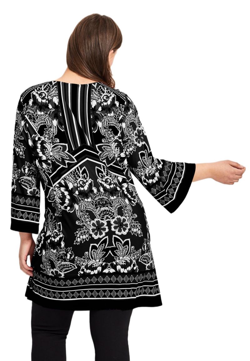 Women's Scarf Print Tunic Top