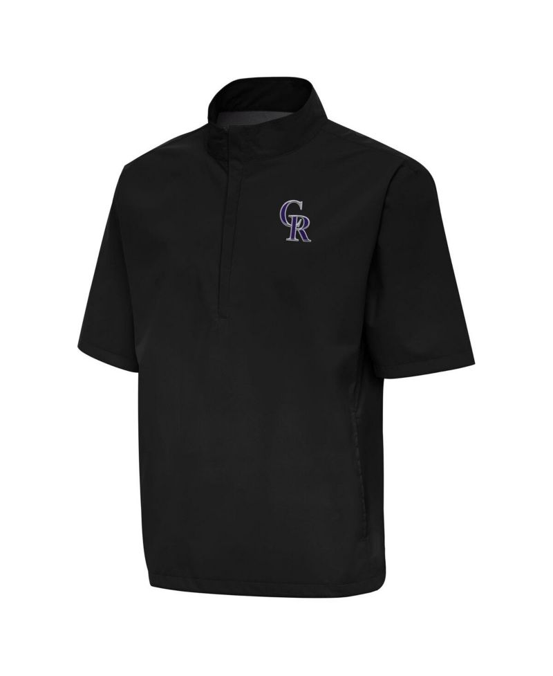 Men's Black Colorado Rockies Brisk Quarter-Zip Wind Shirt