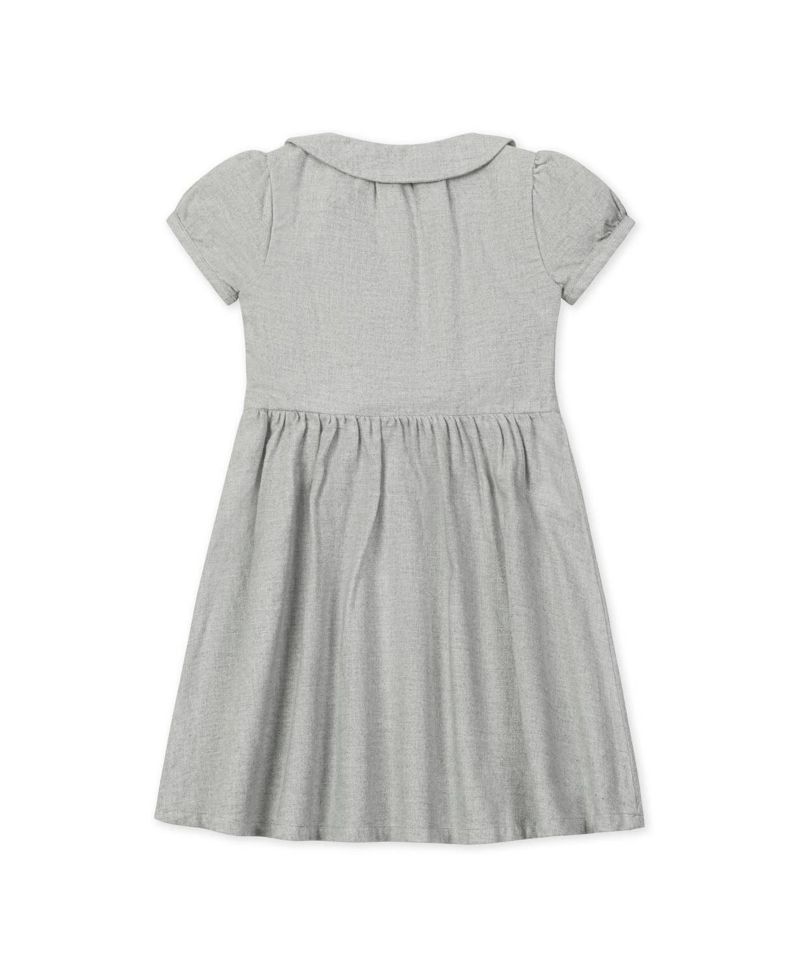 Little Girls Hope and Henry Organic Double Breasted Flannel Dress with Collar