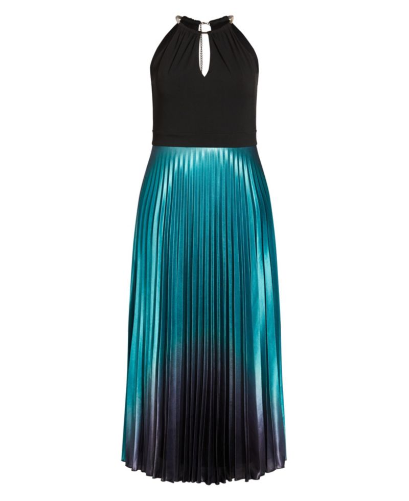 Women's Pleated Ombre Maxi Dress
