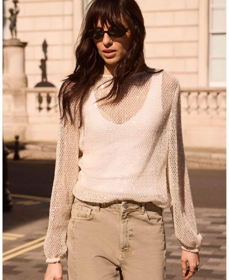 Women's Sequin Layered Balloon Top
