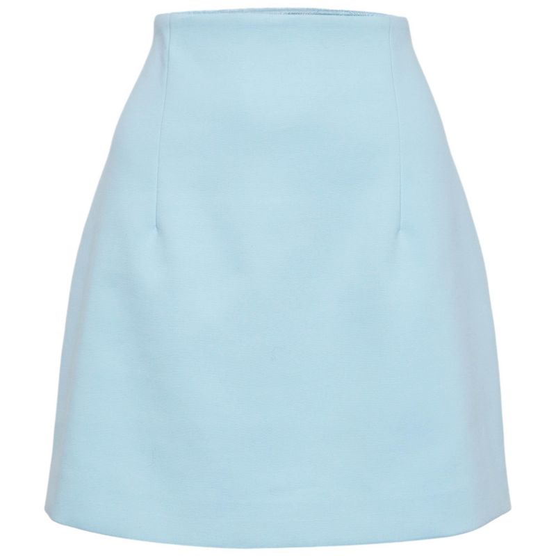 Women's Blue Crepe Mini Skirt