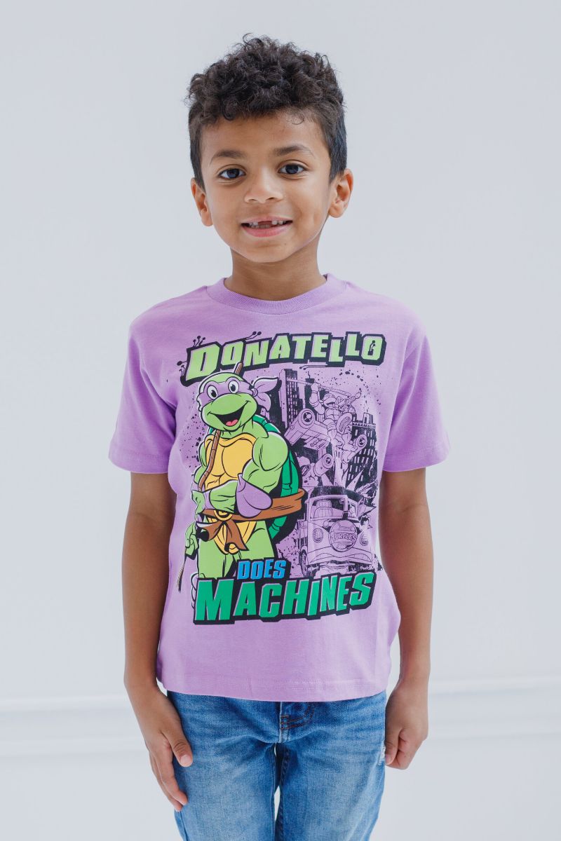 Boys Leonardo Michelangelo Raphael Donatello 4 Pack T-Shirts
