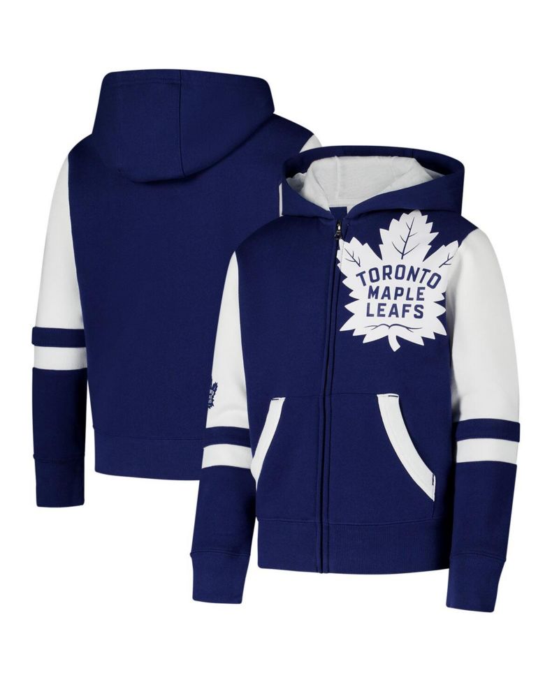 Big Boys and Girls Blue Toronto Maple Leaf's Face Off Full-Zip Hoodie