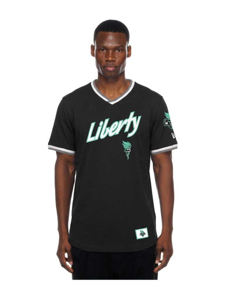 Men's and Women's Black New York Liberty Sport Classics Capsule V-Neck Fashion Jersey