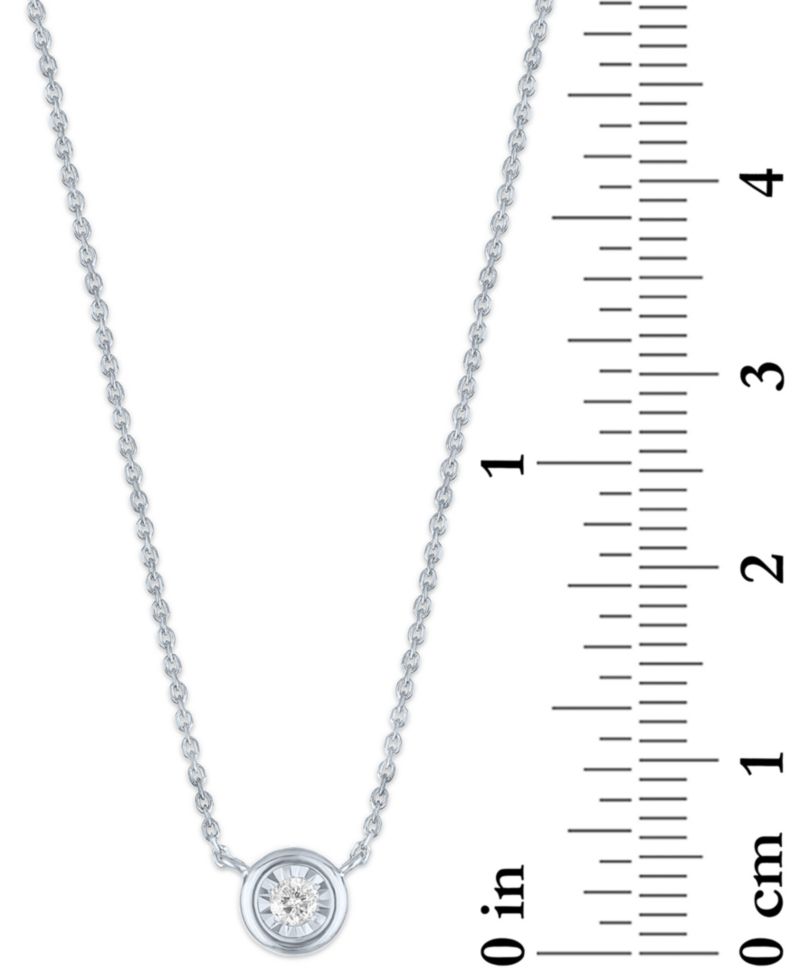 Diamond Bezel 18" Pendant Necklace (1/20 ct. t.w.) in 10k White or Yellow Gold