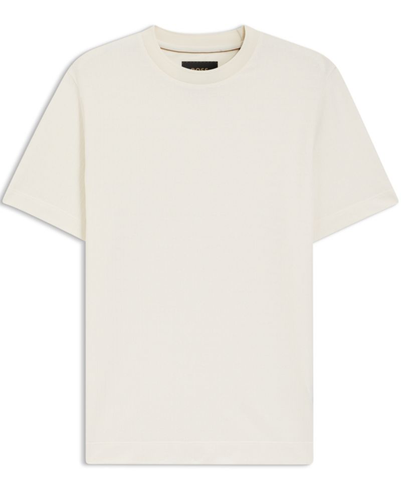 Men's Cotton-Silk Geometric Jacquard T-Shirt