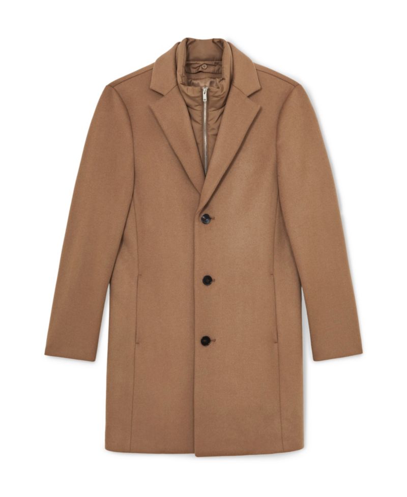 Men's Gable Wool-Blend Removable Padded Gilet Overcoat