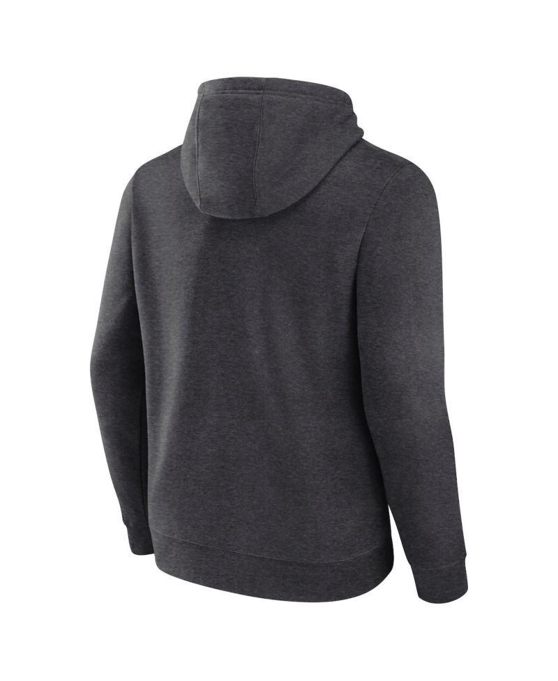 Men's Heather Charcoal Oklahoma Sooners Horizontal Block Fleece Pullover Hoodie