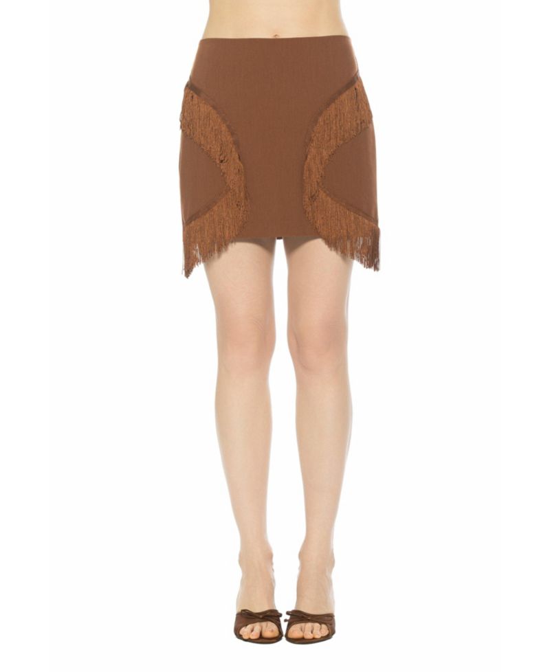 Women's Lior Fringe Grommet Mini Skirt
