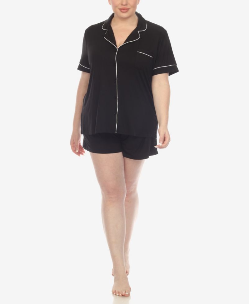 Plus Size 2-Piece Short Sleeve Pajama Set