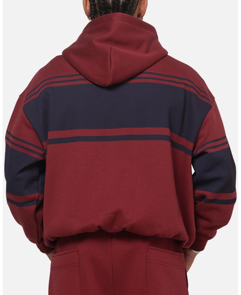 Men's Varsity Stripe Oversized Full Zip Hoodie