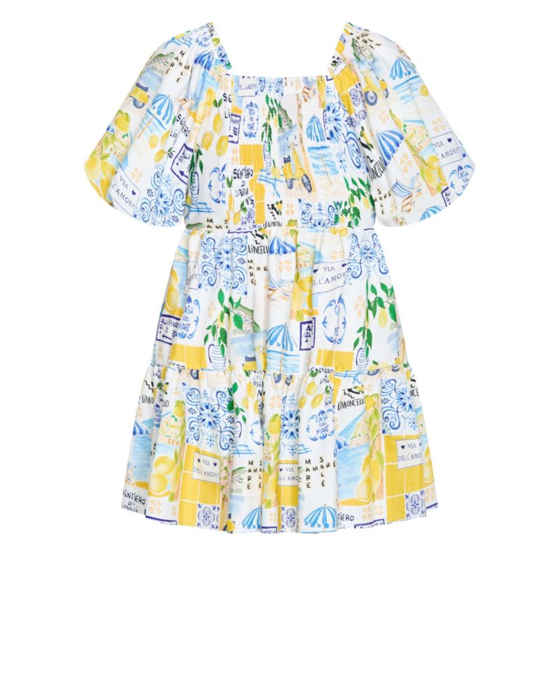 Women's Fantasy Berry Floral Print Puff Sleeve Mini Dress