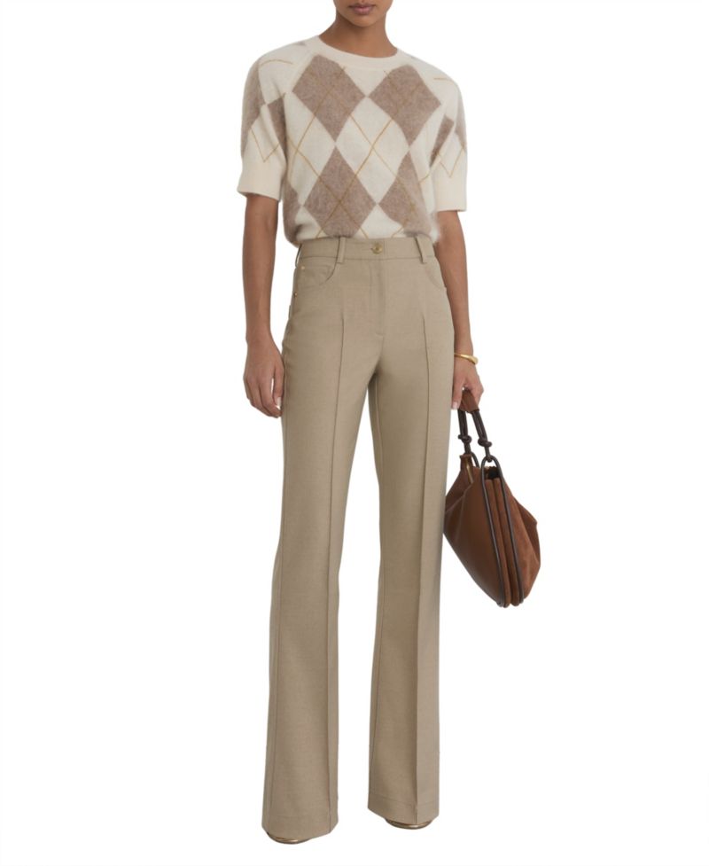 Women's Sofia Flared Twill Seam-Detail Trousers
