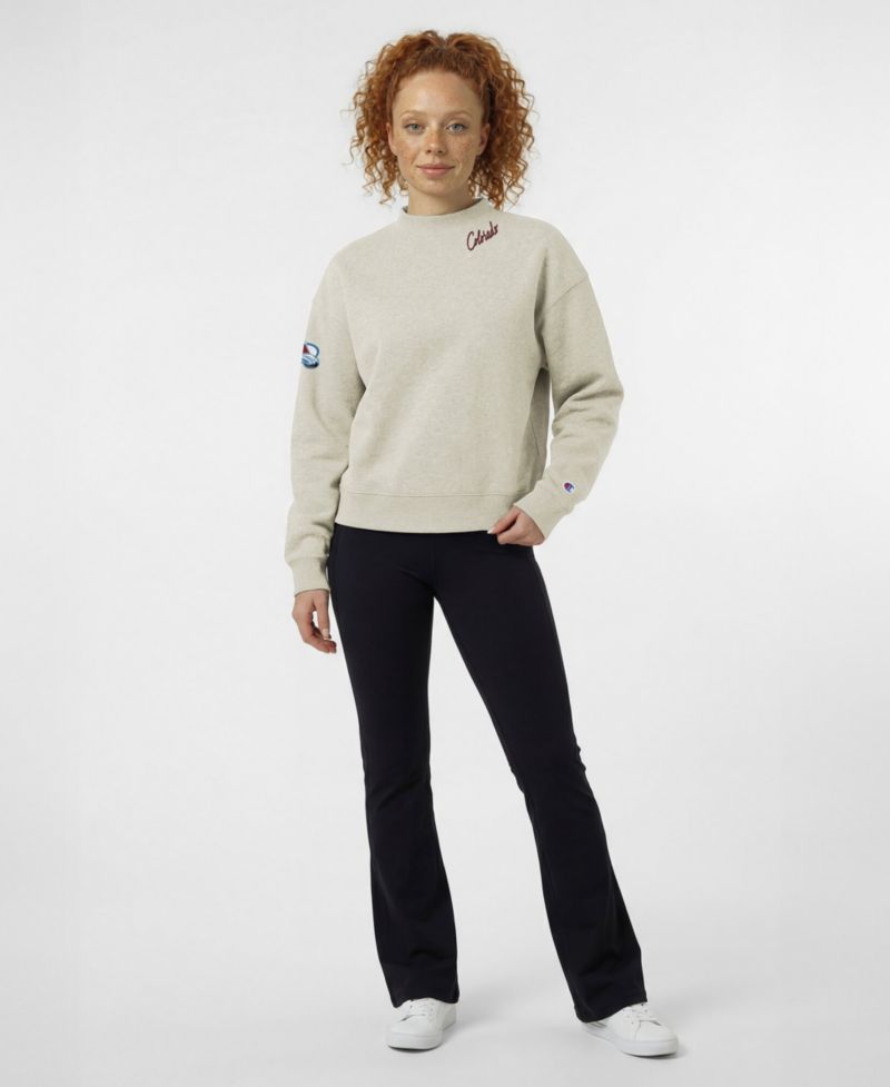 Women's Colorado Avalanche Collar Script Triumph Relaxed-Fit Fleece Sweatshirt