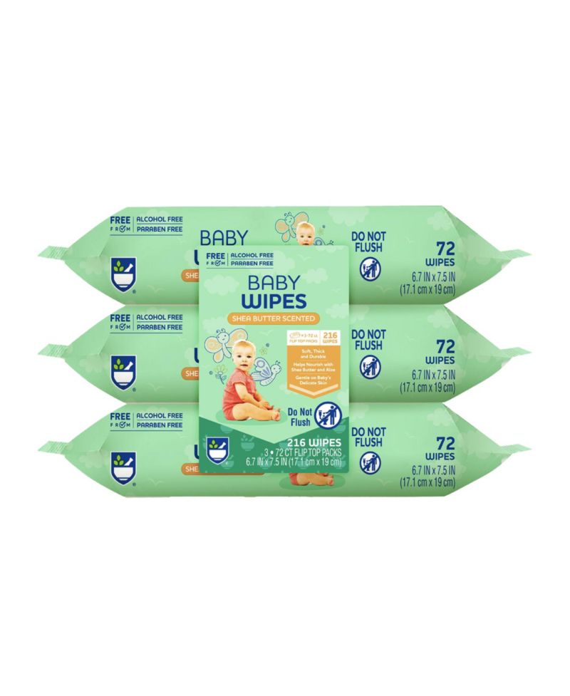 Baby Wipes Aloe Vera & Shea Butter Infused | 99% Water-Based | Resealable Pack for Sensitive Skin
