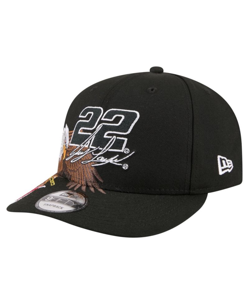 Men's Black Joey Logano Patriotic Eagle & Flag A-Frame 9FIFTY Snapback Hat