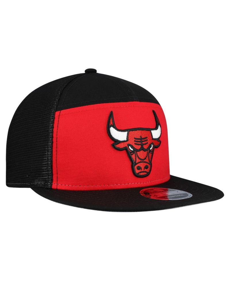Men's Red/Black Chicago Bulls Outdoor Split Panel 9FIFTY Snapback Hat