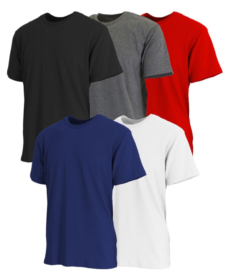 Men's Short Sleeve Crew Neck Tee-5 Pack