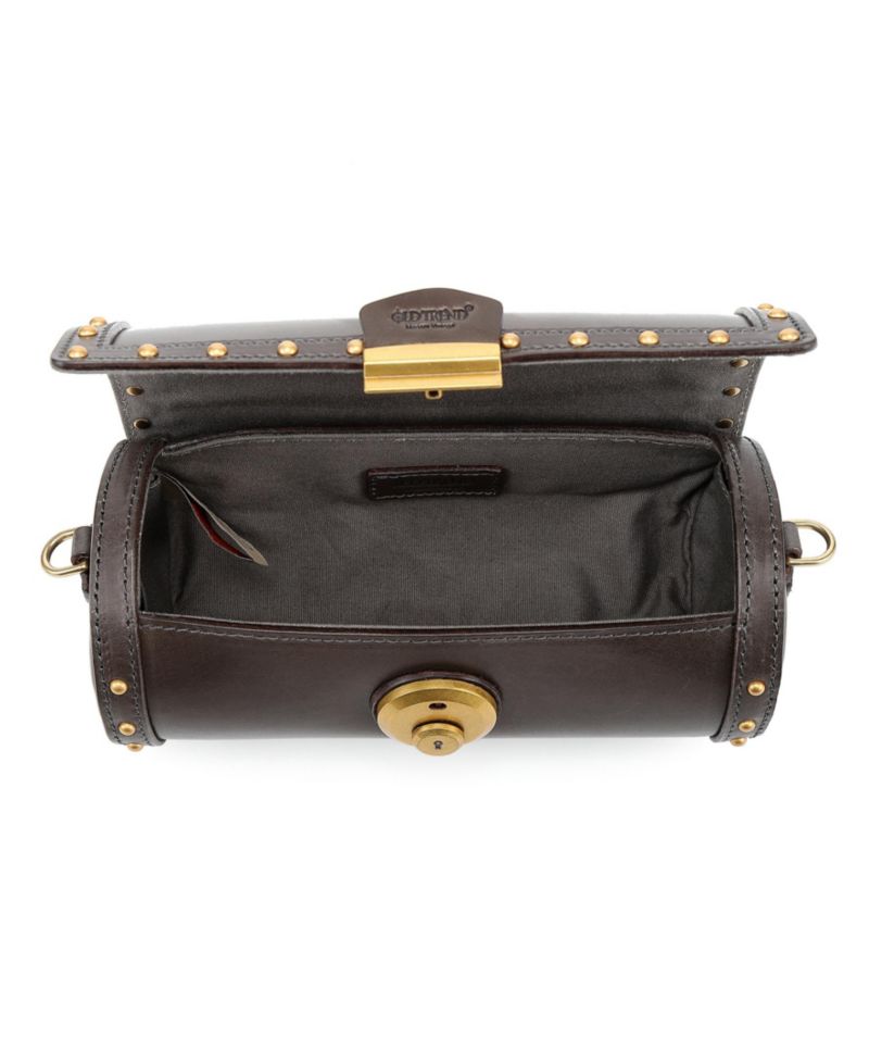 Oranda Small Leather Barrel Crossbody Bag
