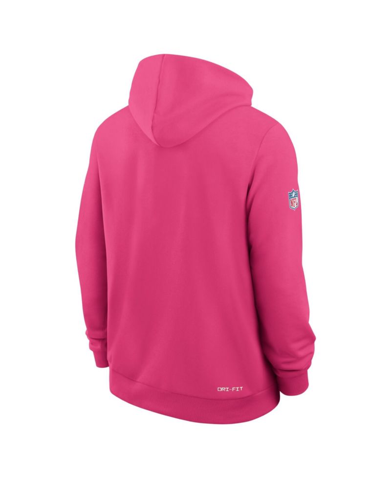 Men's Pink Washington Commanders 2026 NFL Cruical Catch Sideline Dri-Fit Pullover Hoodie
