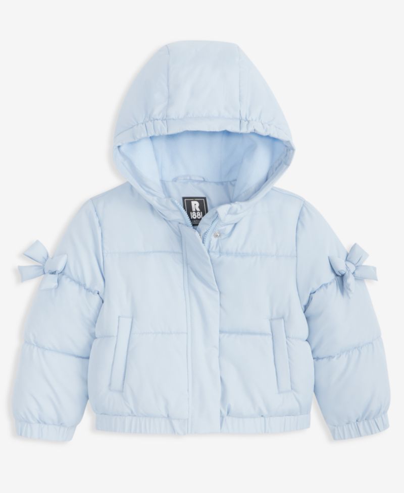 Little Girls' 2T-6X Bow-Sleeve Hooded Bomber Jacket