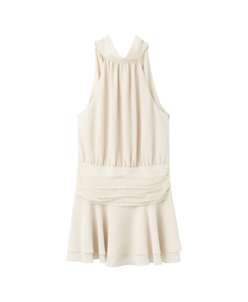 Women's Halter Draped-Waist Mini Dress