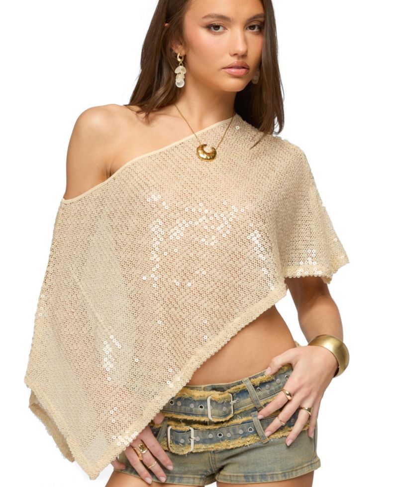 Women's Alanna Sheer Sequin Poncho