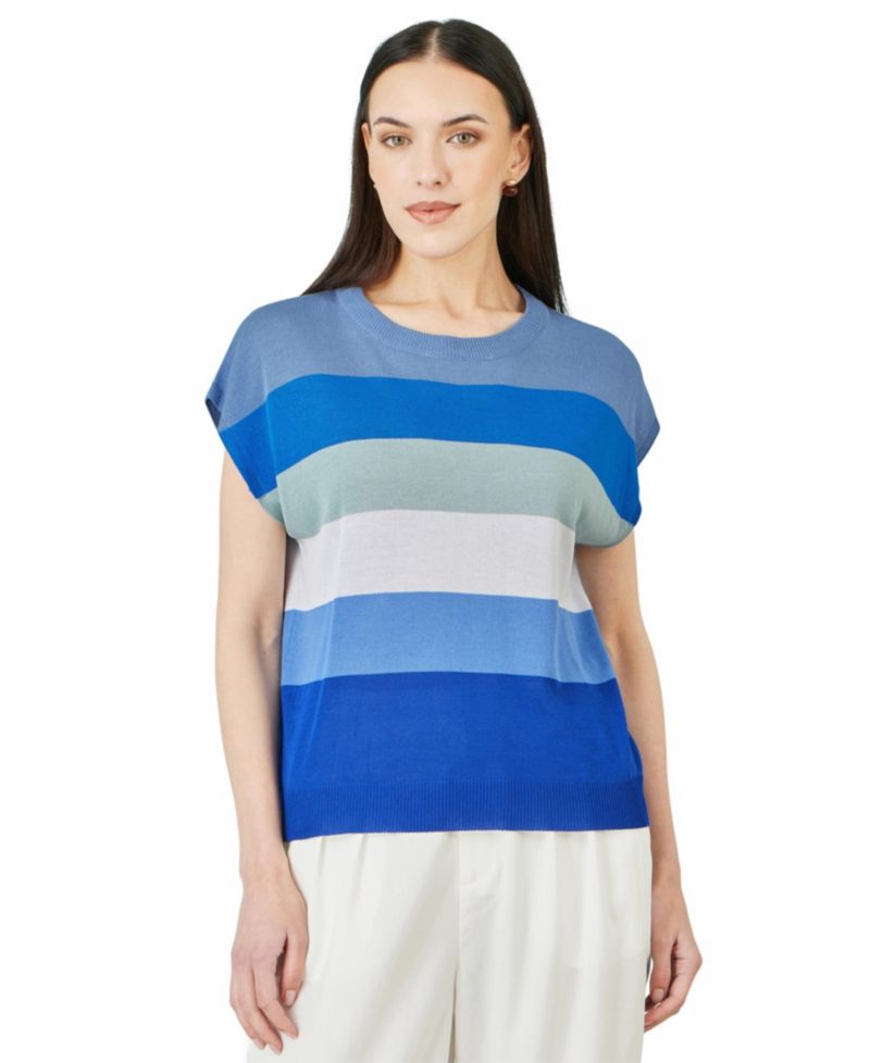 Women's Block Stripe Relaxed Knitted Top