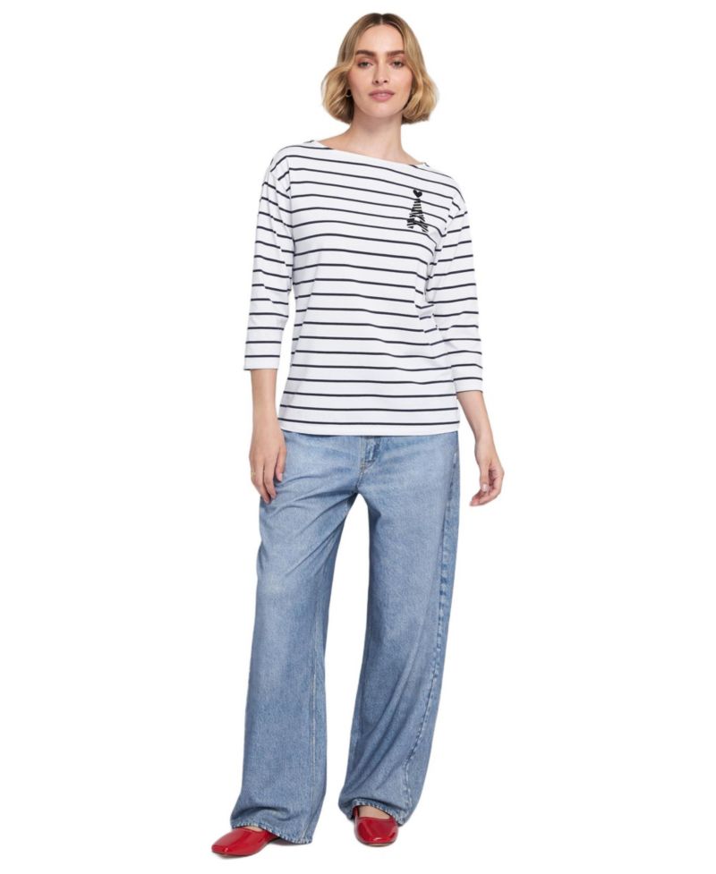 Women's Striped Tee With Graphic Top