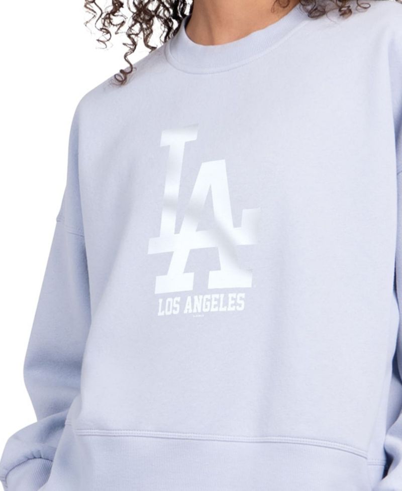 Women's Light Blue Los Angeles Dodgers Pastels Boxy Fleece Sweatshirt