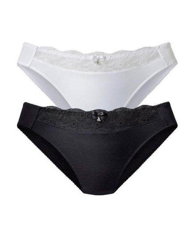 Women's 2-Pack Lace Accent Embroidered Bikini Underwear
