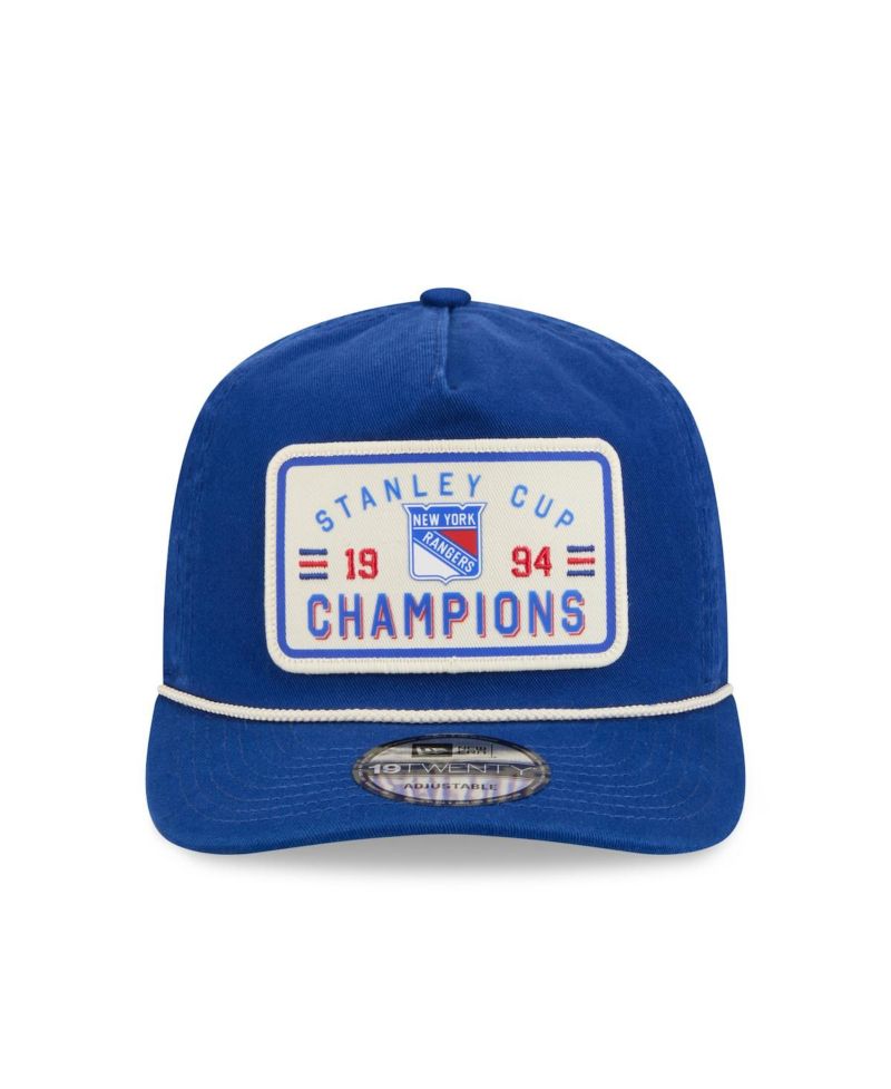 Men's Blue New York Rangers Throwback Stanley Cup Champions Side Patch 19TWENTY Adjustable Hat