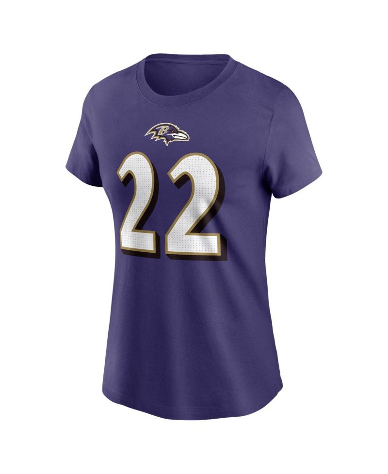 Women's Derrick Henry Purple Baltimore Ravens Player Name & Number T-Shirt