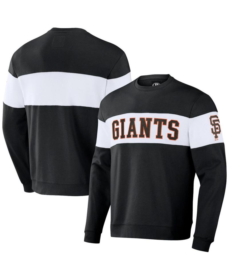 Men's Darius Rucker Collection by Black San Francisco Giants Stripe Pullover Sweatshirt