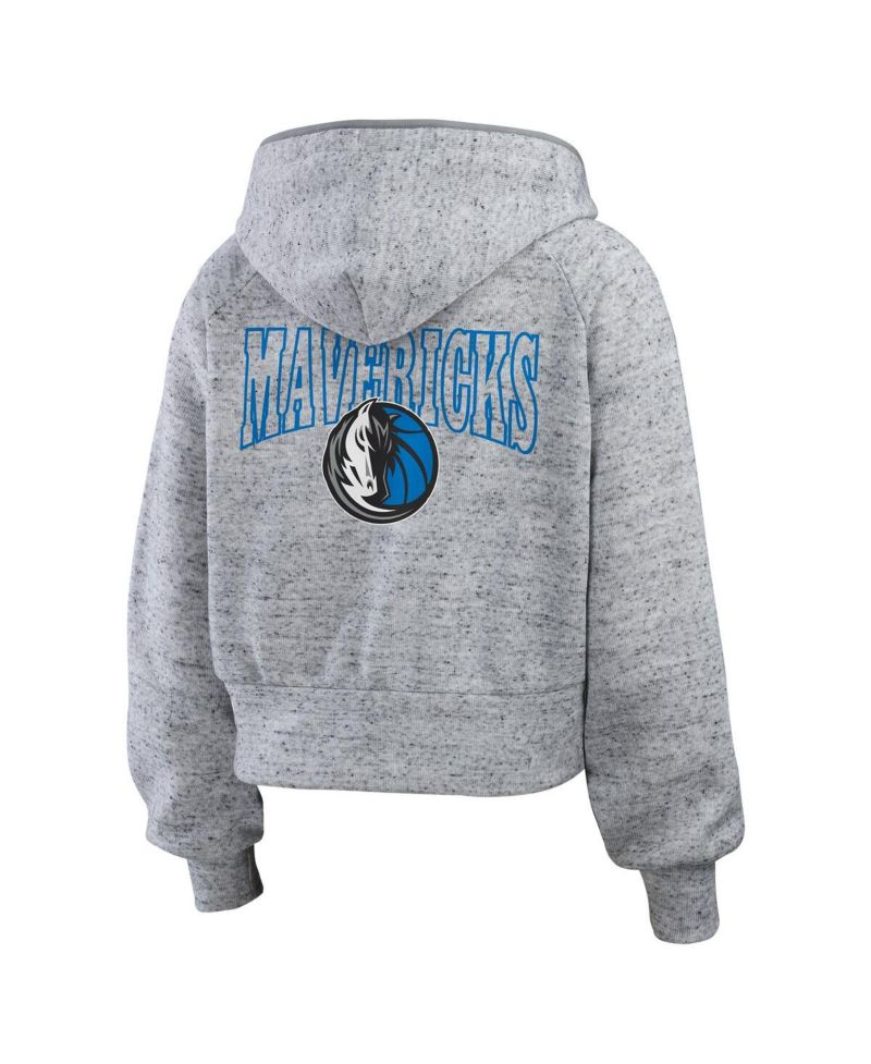 Women's Heather Gray Dallas Mavericks Speckled Radiator Full-Zip Hoodie