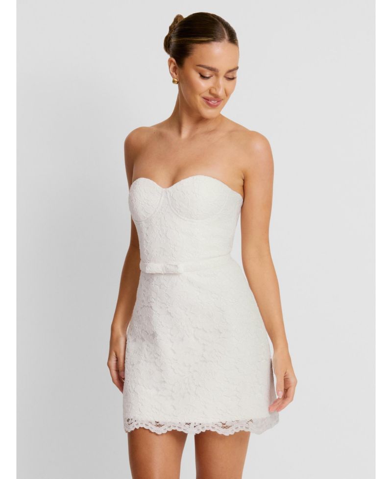 Women's Lace Bandeau Corset Mini Dress