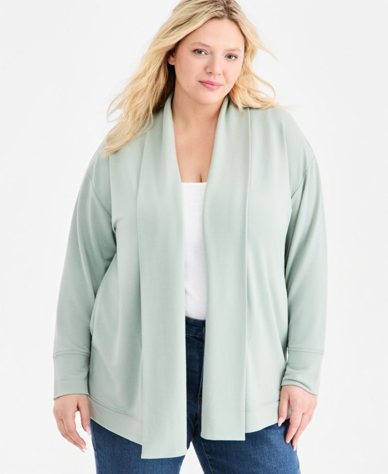 Plus Size LuxLounge French Terry Cardigan