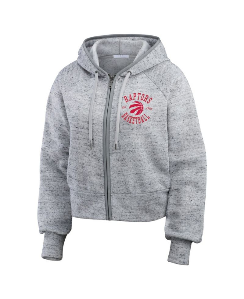 Women's Heather Gray Toronto Raptors Speckled Radiator Full-Zip Hoodie
