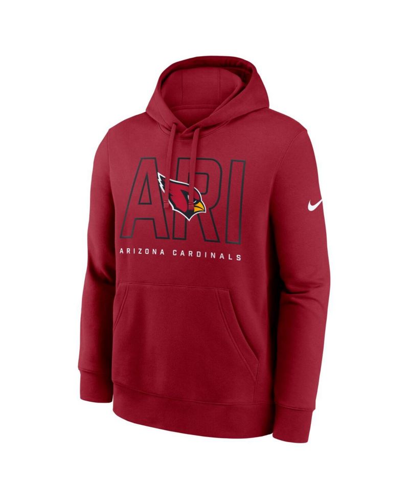 Men's Cardinal Arizona Cardinals Busted Play Club Fleece Pullover Hoodie